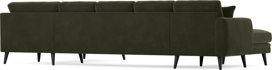 Eden - 3-sits soffa med schäslong vänster och divan höger - Grön
