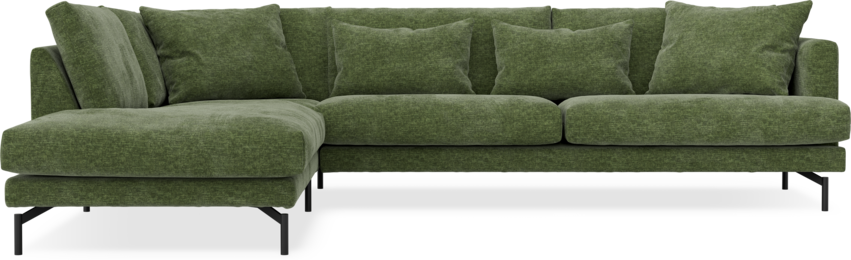 Harper - 3-sits soffa med divan vänster - Grön