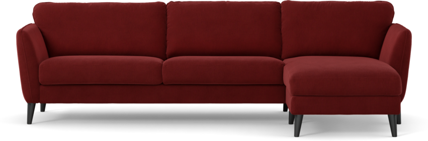 Bridge - 3-sits soffa med schäslong höger - Röd