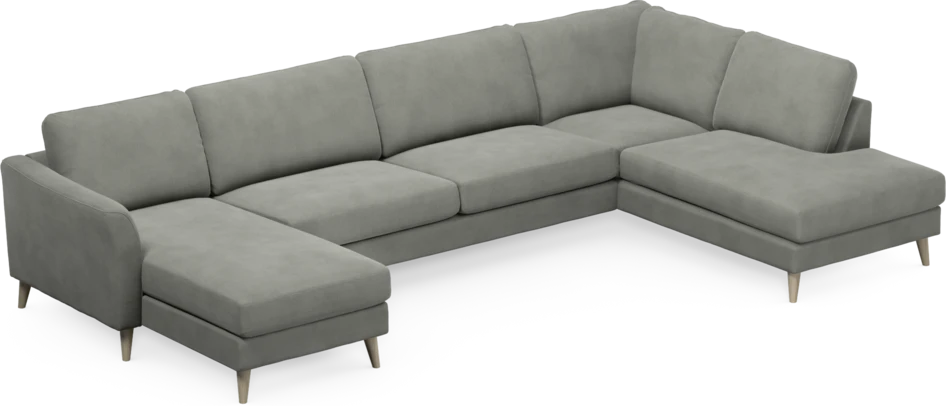 Bridge - 3-sits soffa med schäslong vänster och divan höger - Grå