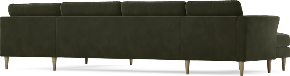 Bridge - 3-sits soffa med schäslong vänster och divan höger - Grön
