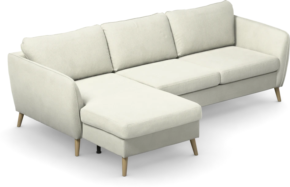 County - 3-sits soffa med flyttbar schäslong - Vit