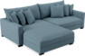 Rossi - 2-sits soffa med schäslong XL vänster - Blå