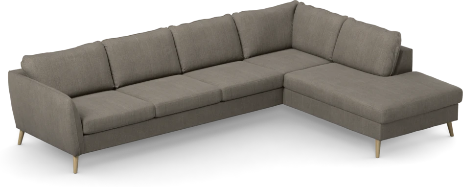 County - 3-sits soffa med divan höger - Brun