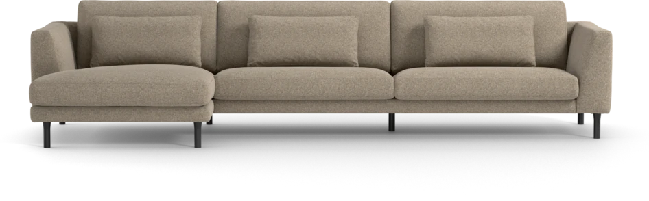 Willow - 4-sits soffa med schäslong vänster, fast klädsel - Beige