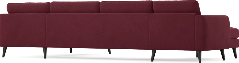 Bridge - 3-sits soffa med schäslong vänster och divan höger - Röd