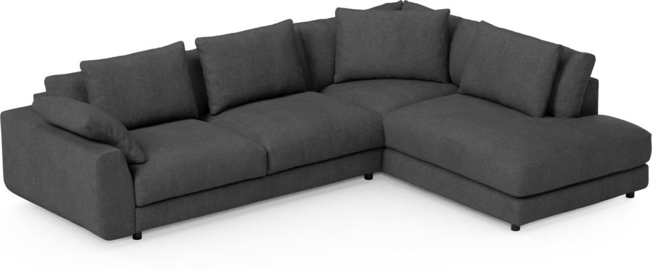 Amie - 3-sits med divan höger - Svart