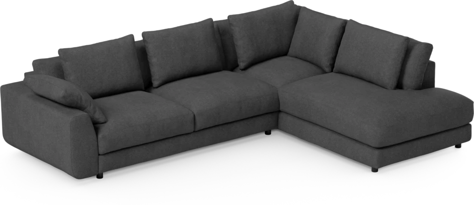 Amie - 3-sits med divan höger - Svart