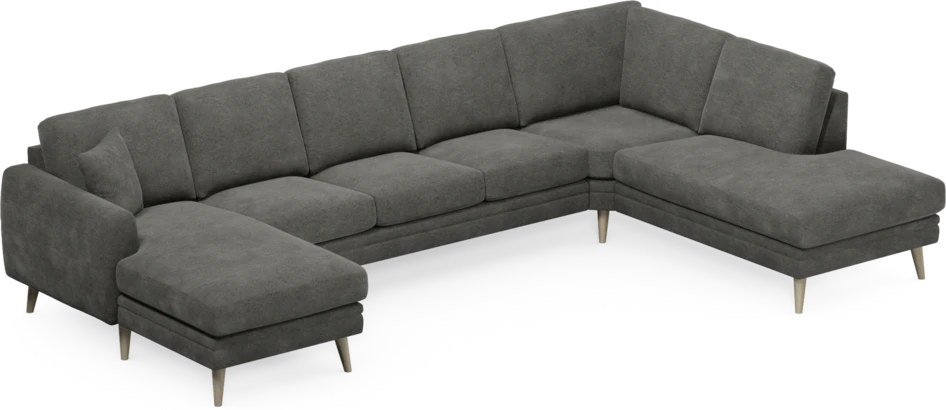 Eden - 3-sits soffa med schäslong vänster och divan höger - Grå