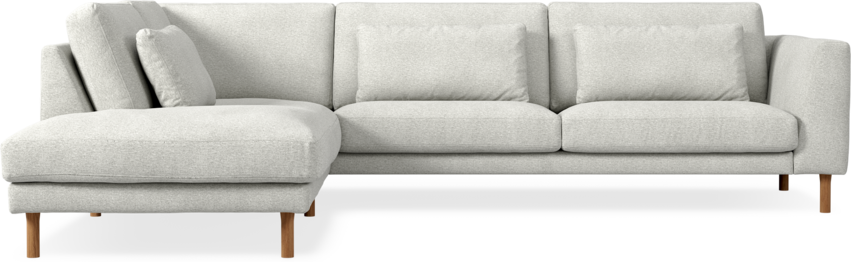 Willow - 3-sits soffa med divan vänster, fast klädsel - Vit