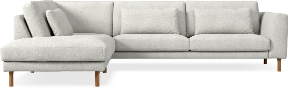 Willow - 3-sits soffa med divan vänster, fast klädsel - Vit