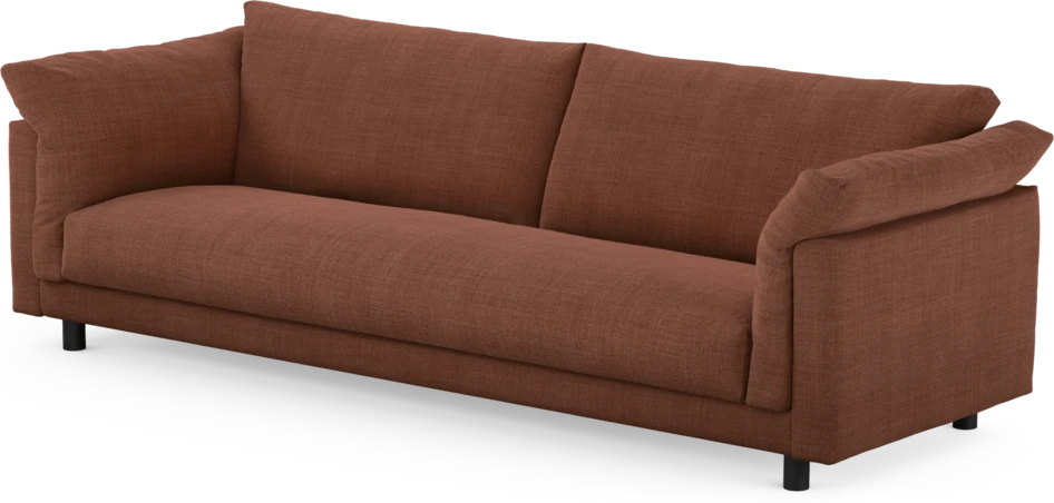Cherrie - 4-sits soffa, hel dyna, fast klädsel - Orange