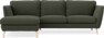 Madison Lux - 2-sits soffa med schäslong vänster - Grön