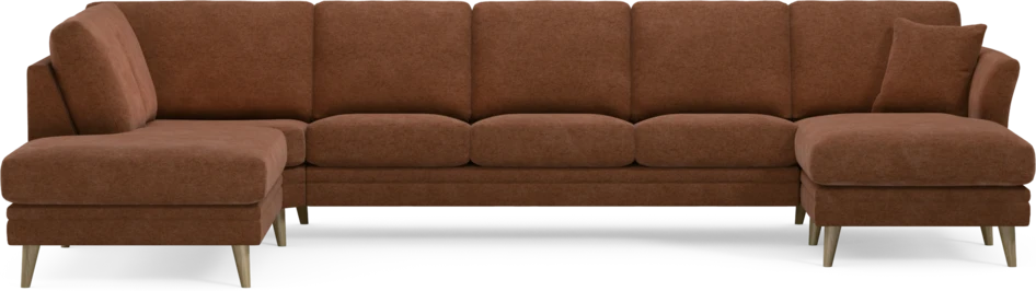 Eden - 3-sits soffa med divan vänster och schäslong höger - Orange