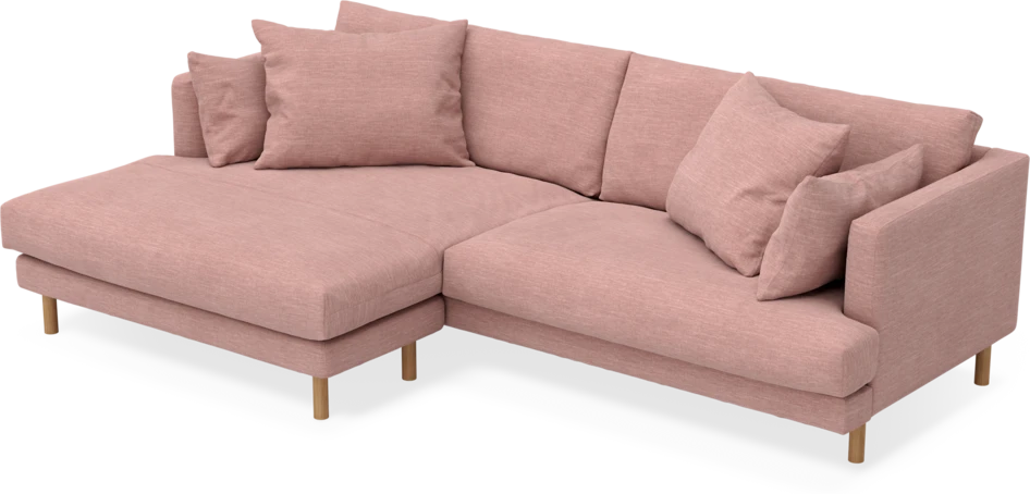 Harper - 4-sits med schäslong XL vänster - Rosa