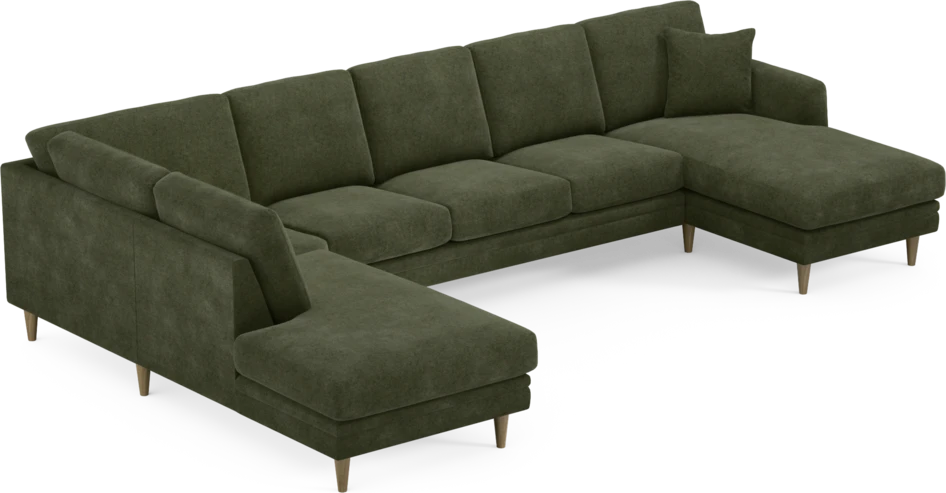 Eden - 3-sits soffa med divan vänster och schäslong höger - Grön