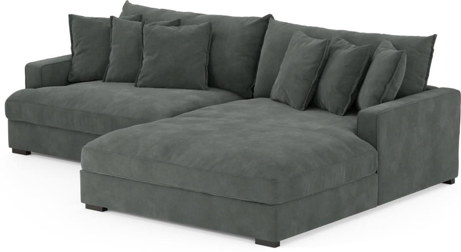 Rossi - 2-sits soffa med schäslong XL höger - Grå