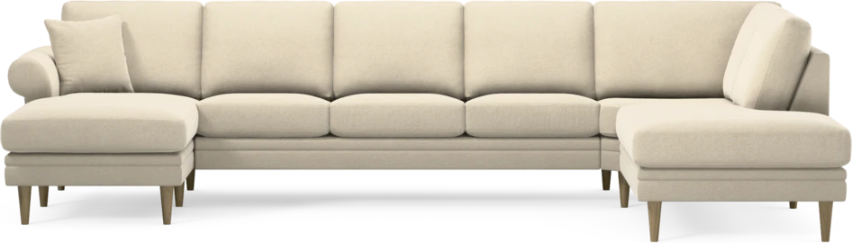 Eden - 3-sits soffa med schäslong vänster och divan höger - Beige