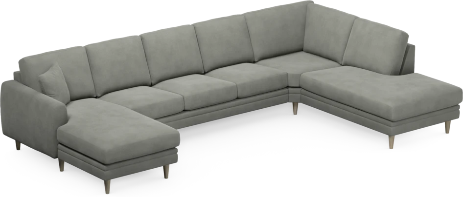 Eden - 3-sits soffa med schäslong vänster och divan höger - Grå