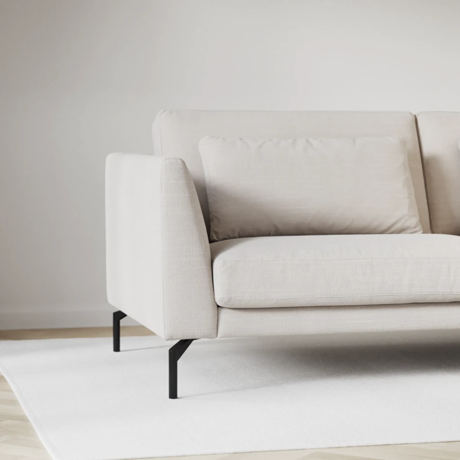 Willow - 4-sits soffa med divan vänster, fast klädsel - Beige