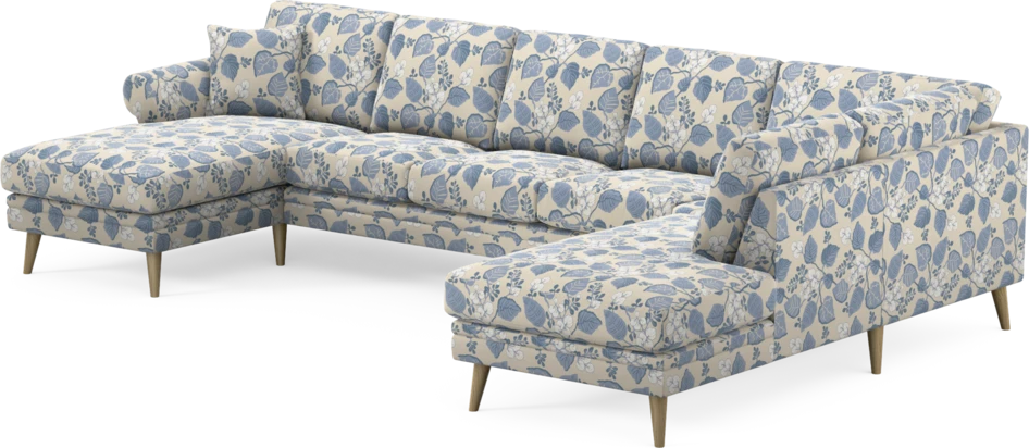 Eden - 3-sits soffa med schäslong vänster och divan höger - Flerfärgad