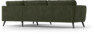 Bridge - 3-sits soffa med divan höger - Grön