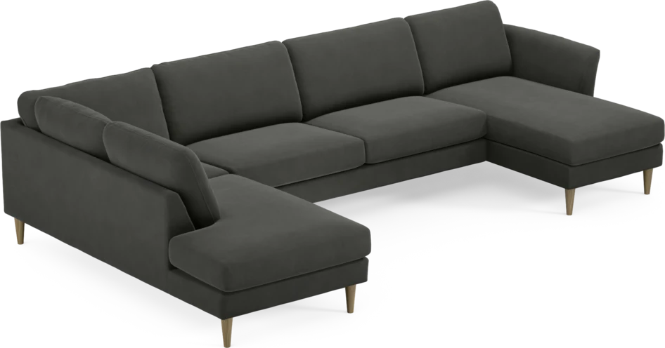 Bridge - 3-sits soffa med divan vänster och schäslong höger - Grå