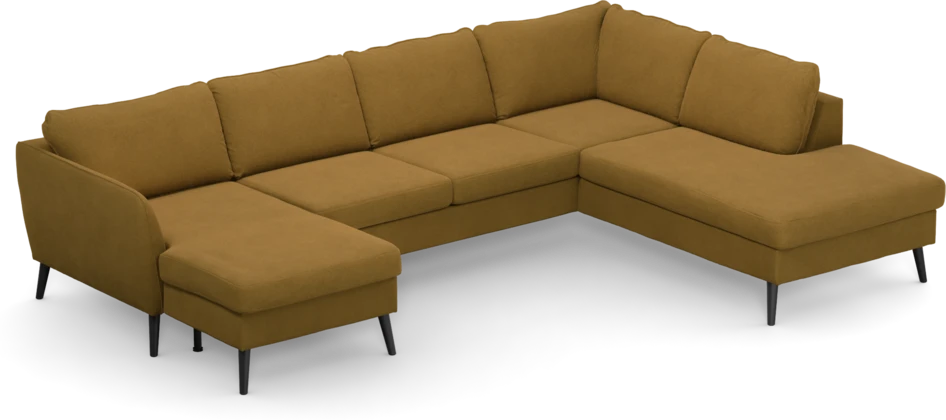 County - 3-sits soffa med schäslong vänster och divan höger - Gul