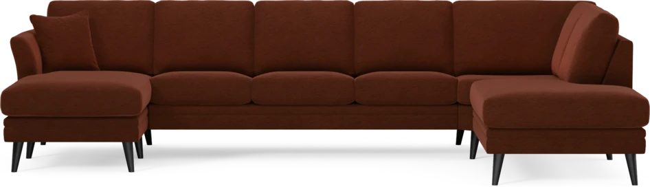 Eden - 3-sits soffa med schäslong vänster och divan höger - Orange