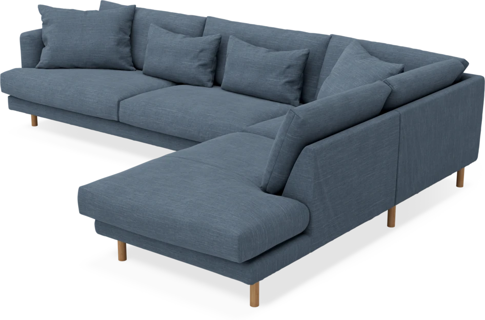 Harper - 3-sits soffa med divan höger - Blå