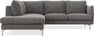 Madison - 2-sits soffa med divan vänster - Brun