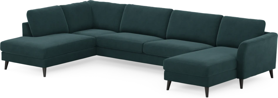Bridge - 3-sits soffa med divan vänster och schäslong höger - Blå