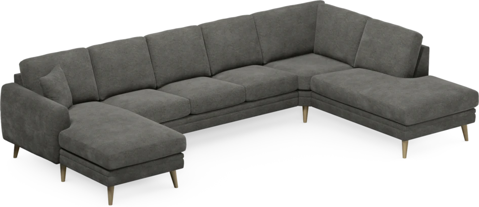 Eden - 3-sits soffa med schäslong vänster och divan höger - Grå
