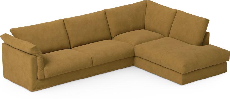Cherrie - 3-sits soffa med divan höger, med kappa - Orange