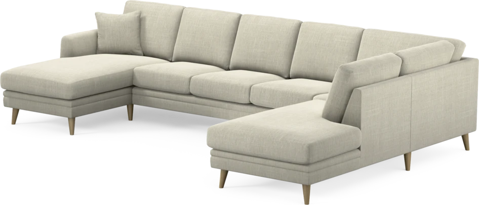 Eden - 3-sits soffa med schäslong vänster och divan höger - Beige