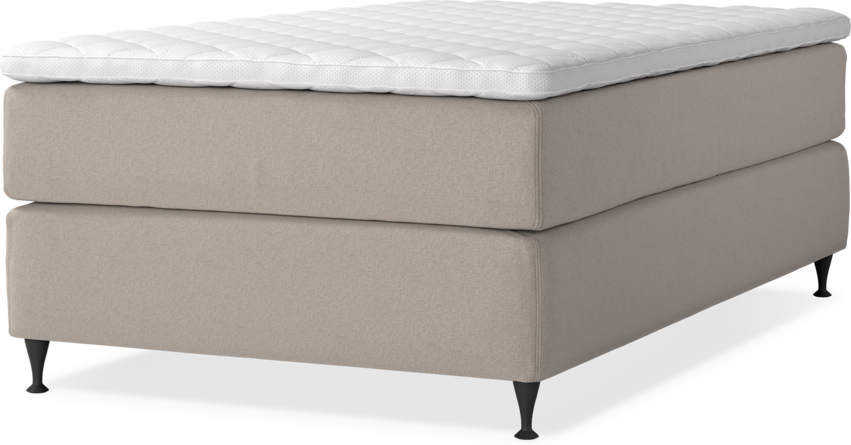 Delux Exclusive - Kontinentalsäng, enkelsäng 120 cm med bäddmadrass - Beige