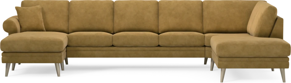 Eden - 3-sits soffa med schäslong vänster och divan höger - Gul