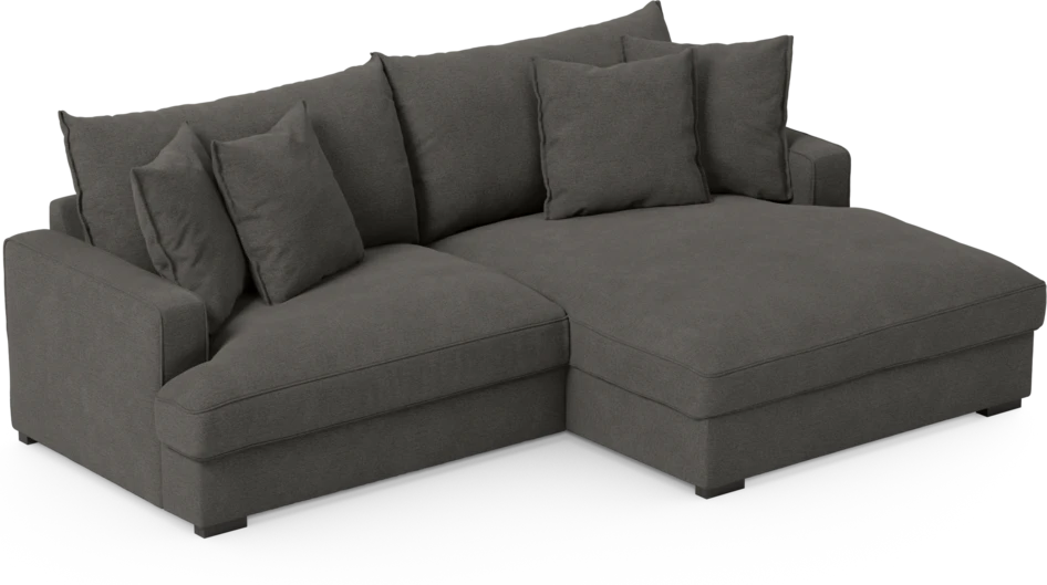 Mila - 2-sits soffa med schäslong XL höger - Brun