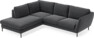 Madison - 2-sits soffa med divan vänster - Svart