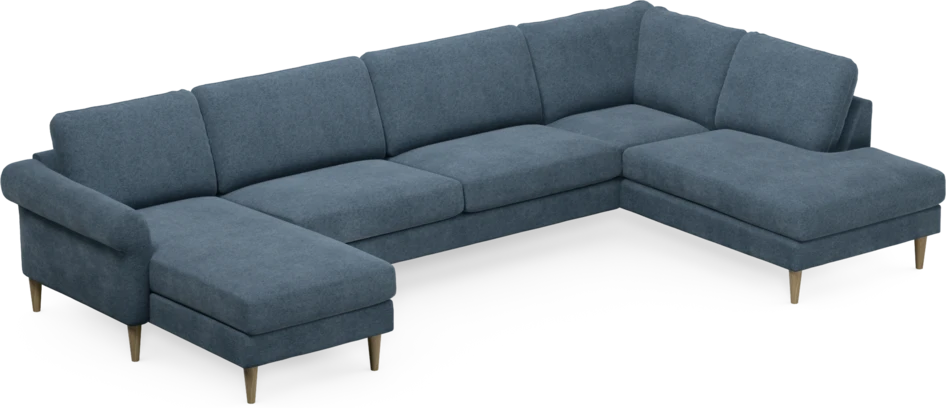 Bridge - 3-sits soffa med schäslong vänster och divan höger - Blå
