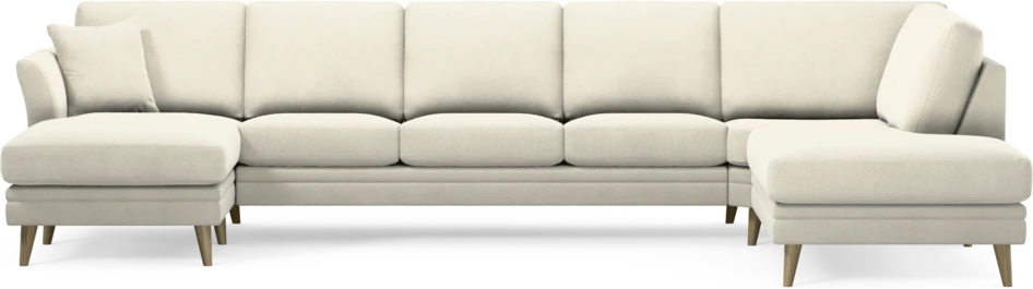 Eden - 3-sits soffa med schäslong vänster och divan höger - Vit