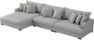 Rossi - 4-sits soffa med schäslong XL vänster - Grå