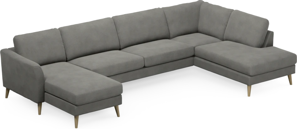 Bridge - 3-sits soffa med schäslong vänster och divan höger - Grå