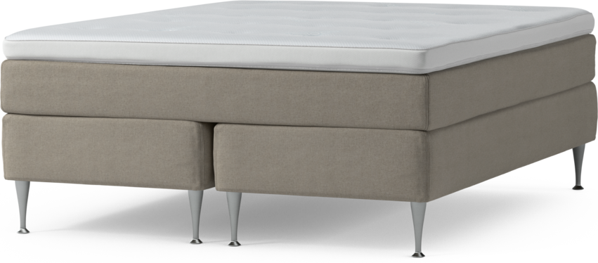 Delux Sense - Kontinentalsäng, dubbelsäng med bäddmadrass och sängben - Beige