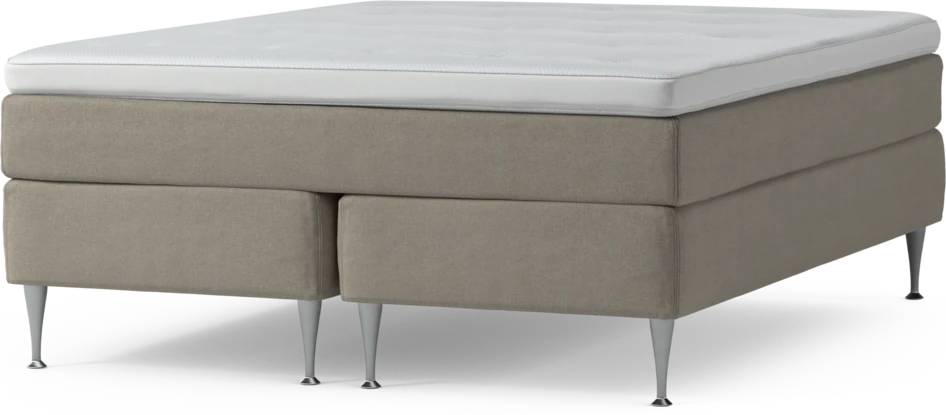 Delux Sense - Kontinentalsäng, dubbelsäng med bäddmadrass och sängben - Beige