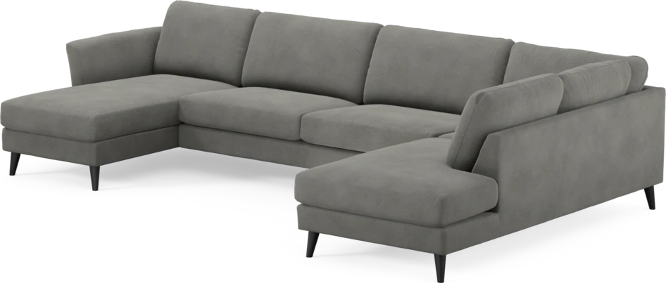Bridge - 3-sits soffa med schäslong vänster och divan höger - Grå
