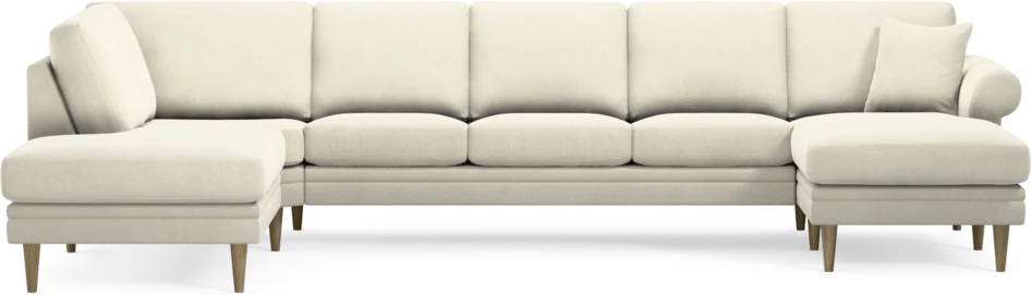 Eden - 3-sits soffa med divan vänster och schäslong höger - Vit
