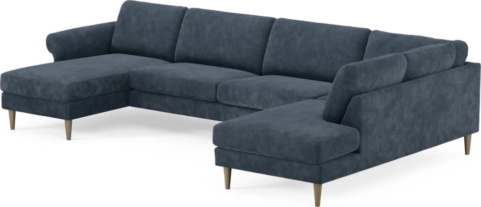 Bridge - 3-sits soffa med schäslong vänster och divan höger - Blå
