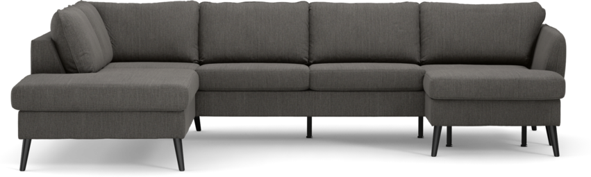 County - 3-sits soffa med divan vänster och schäslong höger - Brun
