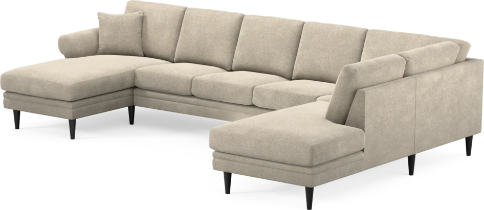 Eden - 3-sits soffa med schäslong vänster och divan höger - Beige